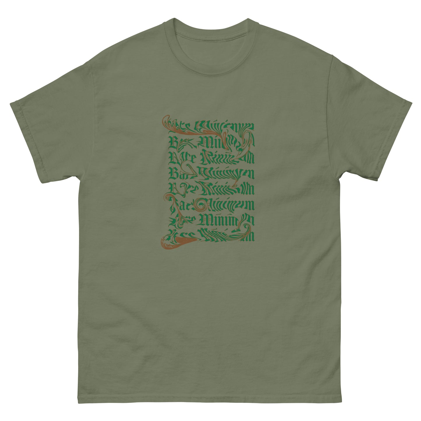 Bare Minimum swirl tee green x brown