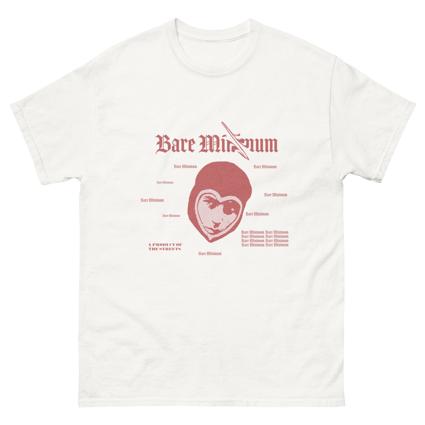 Bare Minimum pink love man tee