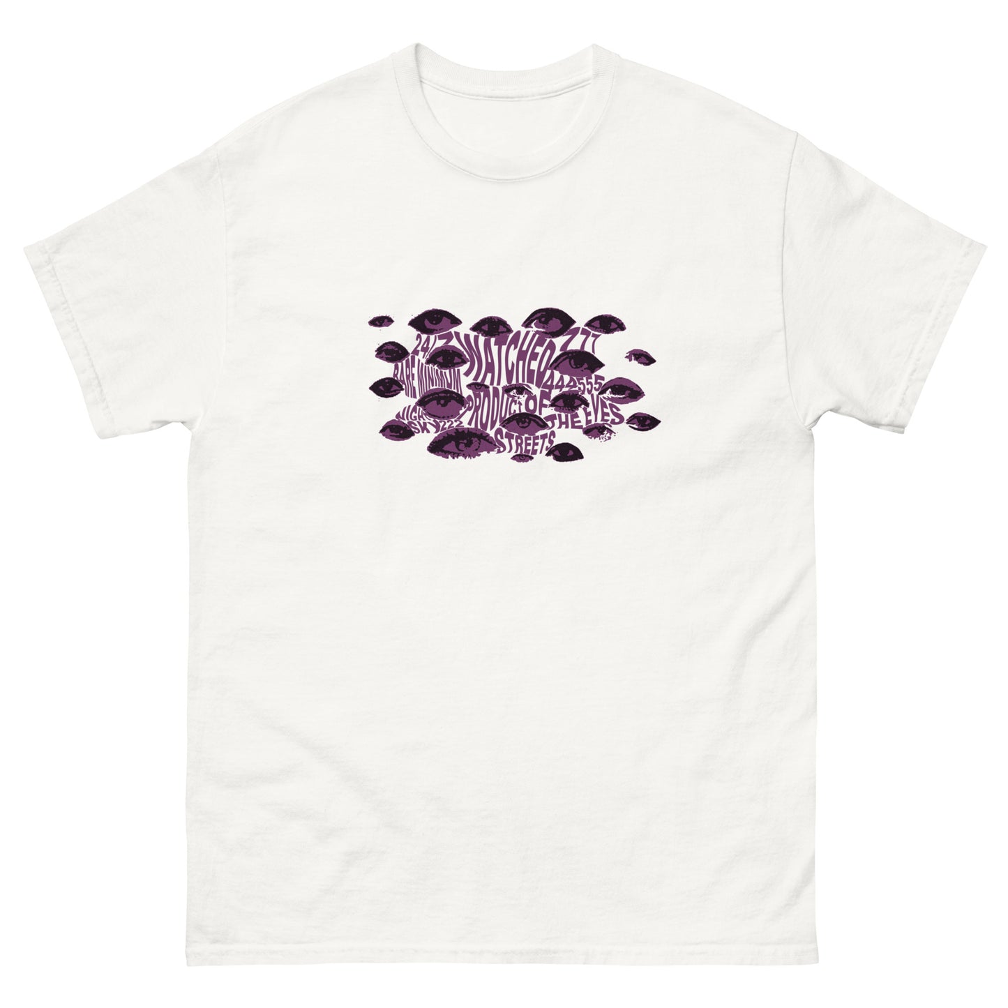 "watched' tee- purple